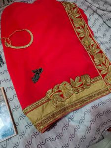 New Sari With Fall Done
