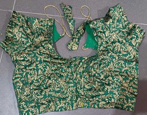 Green  Gold Embroidered Blouse
