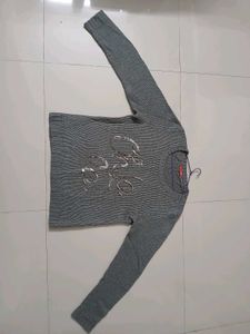 Made In Russia New Gray Embellished Sweater Top