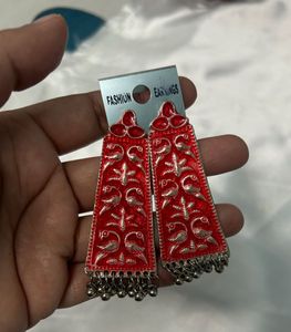 oxidized Red Fashion Dangle Earrings