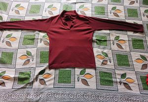 Maroon Mock Neck Top