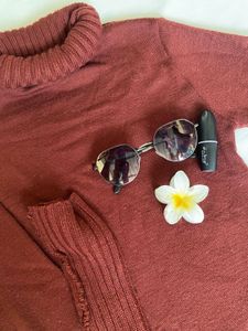 Burgundy Turtleneck Sweater