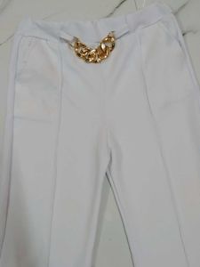 Stylish White Flared Leg Pants