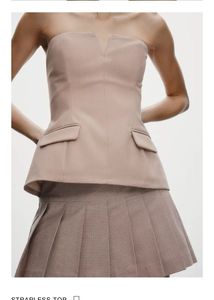 Strapless Peplum Top