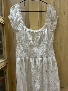 White Eyelet Off-Shoulder Dress