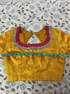 Yellow Readymade Saree Blouse