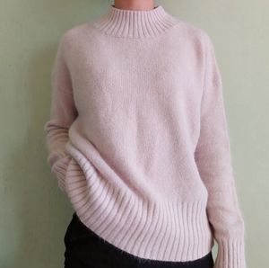 Soft Pink Turtleneck Sweater