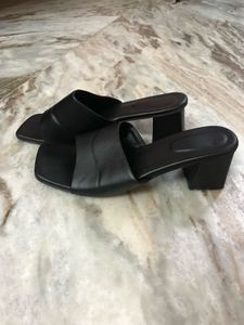 Black Block Heel Mules