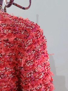 Pink Tweed Cropped Jacket