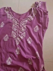 Embroidered Purple Kurta