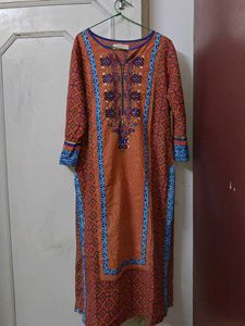 ✨Rust Elegance Cotton Kurta – Timeless Style✨
