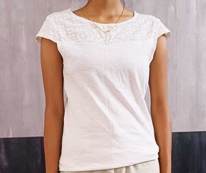 White Top with Lace Detail