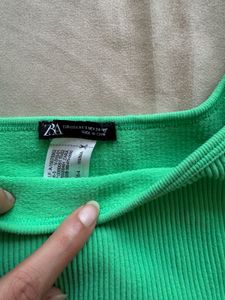 Green Ribbed Tank Top