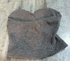 Gray Corset Top Padded Tube