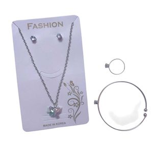 Silver Jewelry Set, Necklace,Bracelet,Ring, Earrin
