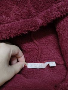 Insense Women Maroon Fleece Hoodie Sweatshirt