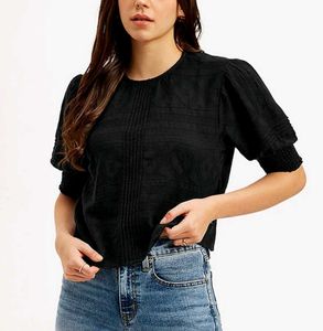 Black Puff Sleeve Top