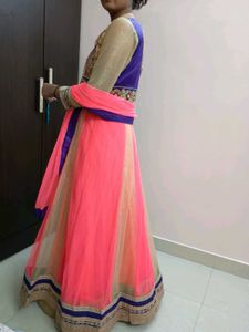 Embroidered Anarkali Kurta Set With Duppata