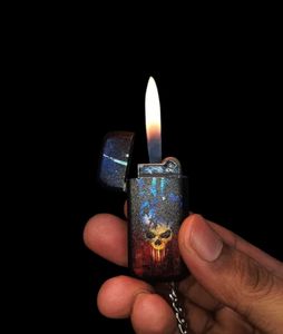 skull-design refillable flame lighter