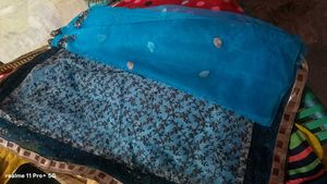 Elegant Blue &amp; Black Saree