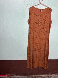Orange Heart Print Dress