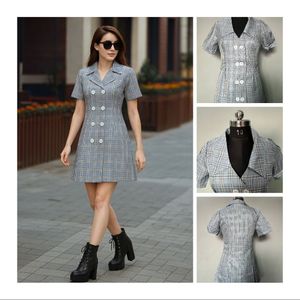 Vintage Plaid Button Down Dress