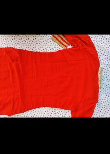 Red Embellished Kurta
