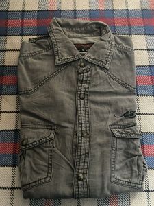 Ed hardy Mens Denim Shirt Grey