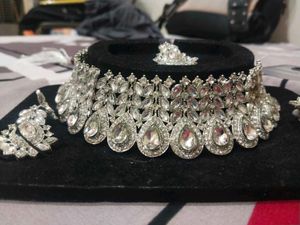 Silver Colour Joker With Earrings And Tika