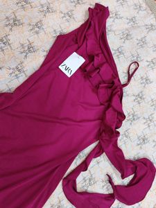 ZARA fuchsia Ruffle dress