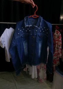 Pearl Embellished Denim Jacket