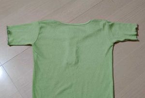 Ribbed Button-Front Crop Top
