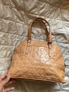 Authentic Coach Signature Embossed Dome Satchel