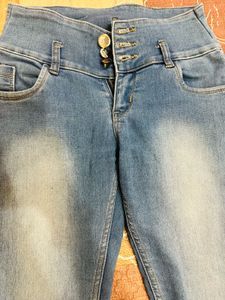 Women Ankle Length Blue Jeans
