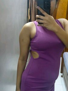 LAVENDER MINI BODYCON DRESS WITH CUTOUTS