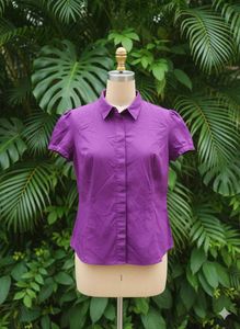 Purple Short Sleeve Blouse