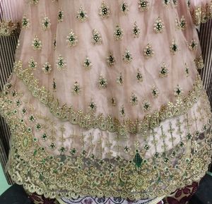 Bridal Designer Heavy Work Tail Cut Frock With Vel