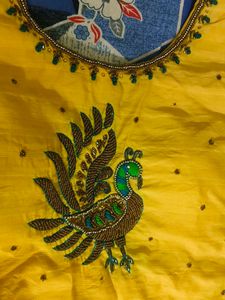 Yellow Embroidered Kurta