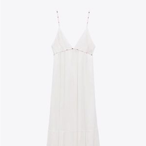 Zara Brand New Lim Edition Cotton Beads Maxi Dress