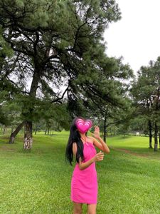 Hot Pink Halter Neck Bodycon Dress