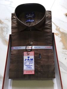 J A M Brown Checkered Shirt