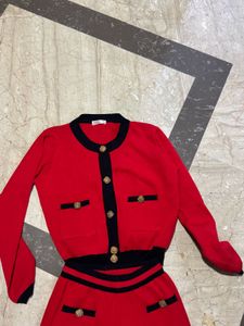 Red Knit Co-ord Set