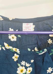 Floral Navy Blue Top