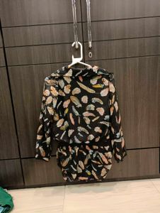 Gucci Brand Feather Print Mini Dress