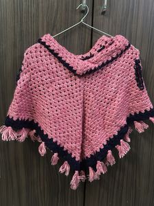Pink Crochet Poncho