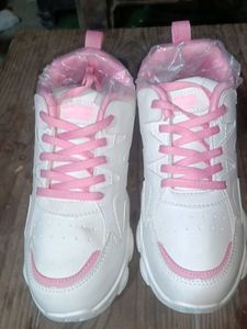 Stylish White & Pink Sneakers