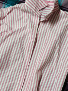 Pink & White Striped Button-Down