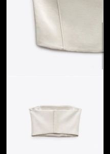 Zara Satin Corset Tube Strapless Top