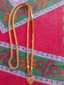1 Gram Gold Heart Pendant Chain With Garenti