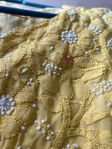 Reduced  price Yellow Chickenkari Kurta